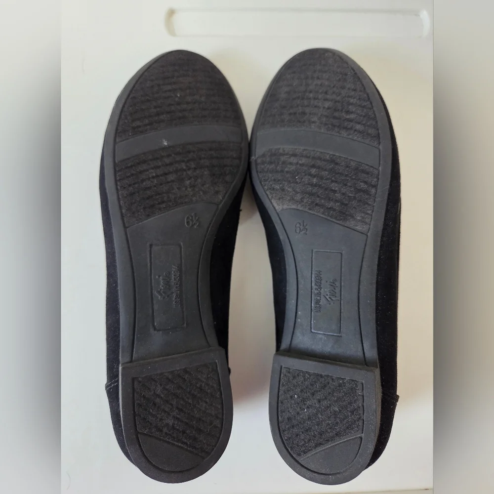 Fioni Ballet Flats Black Suede Leather Slip On Comfort Tassels Womens Size 6.5 - Picture 14 of 15